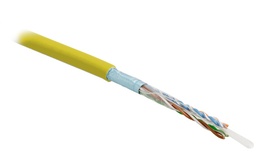 Hyperline FUTP4-C5E-S24-IN-PVC-YL-305 (305 м) Кабель витая пара, экранированная F/UTP, Cat.5e, 4 пары (24 AWG), одножильный (solid), экран - фольга, PVC, –20°C – +75°C, желтый - гарантия: 15 лет компонентная, 25 лет системная