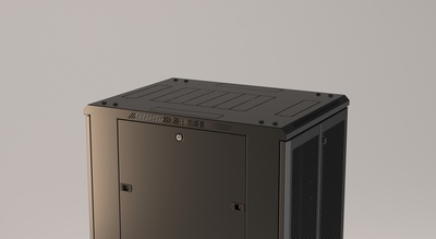 Hyperline TTR-3266-DD-RAL9005 Шкаф напольный 19-дюймовый, 32U, 1610x600х600 мм (ВхШхГ), передняя и задняя распашные перфорированные двери (75%), ручка с замком, цвет черный (RAL 9005) (разобранный)