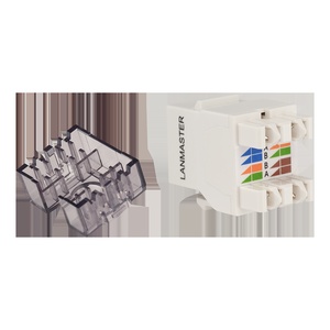 Модуль Keystone, RJ45, неэкранированный, кат.6A, со встроенной шторкой, 180 градусов, цвет: белый