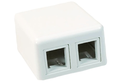 Розеточная коробка Modular Jack Boxes для любых SL гнёзд 2-портовая, цвет: альп.бeлый