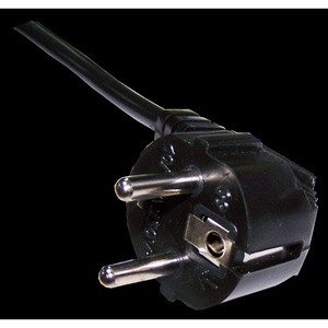 Шнур питания C19-Schuko угловая, 3х1.5, 220В, 16А, черный, 1 метр