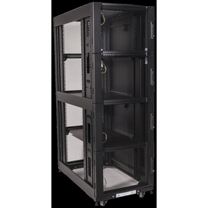 Шкаф LANMASTER DCS 48U 600x1070 мм, 4 секции, двери с перфорацией, с боковыми панелями, черный