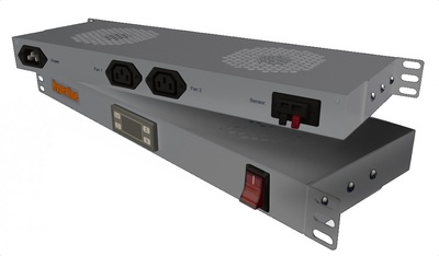 Hyperline TRFA-MICR-2F-RAL7035 Модуль вентиляторный 19", 1U, глубиной 170мм, с термостатом и 2-мя вентиляторами, номинальная мощность 35.20 Вт, датчик температуры, кабель питания C13-Schuko 1.8м, цвет серый (RAL 7035)