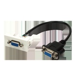Вставка Mosaic 22.5x45 с адаптером VGA D-SUB (HDB-15) мама, со шнуром 3 м мама, цвет: белый