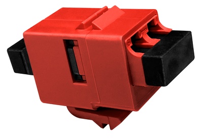 Вставка SL-типа: соединитель LC Duplex SECURE - LC Duplex стандарт, Тип: SM/MM, цвет: красный
