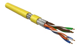 Hyperline UFTP4-C6-P26-IN-LSZH-YL-500 (500 м) Кабель витая пара, экранированная U/FTP, категория 6, 4 пары (26 AWG), многожильный (patch), каждая пара в фольге, LSZH, желтый
