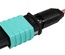 Разъём LazrSPEED® WideBand QWIK-FUSE MPO12 со штырьками для полевой установки на ленточное волокно, fusion splice, OM3, OM4, OM5, цвет: бирюзовый
