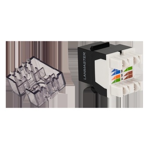 Модуль Keystone, RJ45, неэкранированный, кат.6, со встроенной шторкой, 180 градусов, черный