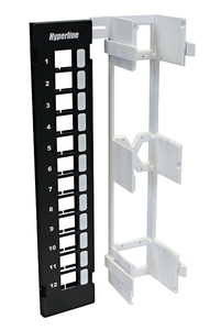 Hyperline PPWBL-12 Модульная настенная Коммутационная панель на 12 портов, для гнёзд Keystone Jack, с подставкой