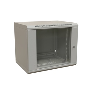 Шкаф настенный 19-дюймовый (19"), 15U, 775x600х450мм, стеклянная дверь, цвет серый (RAL 7035) (разобранный)
