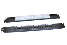 Hyperline PP3-19-16-8P8C-C5E-110D Коммутационная панель 19", 1U, 16 портов RJ45, Cat.5e, Dual IDC, ROHS, цвет черный