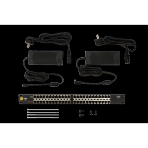 Панель POE 19", 24 порта, с двумя блоками питания 48V, 120W