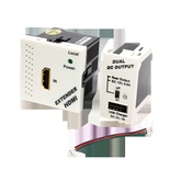 Конвертор RJ45-HDMI, передатчик + блок питания, формата Mosaic, 45x45мм + 22.5х45мм, белые