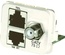 Адаптерная вставка AMP CO™ Plus F-коннектор + 2xRJ45, 1хCATV/1хFastEthernet/1хISDN, Цвет: миндальный (RAL 9013)