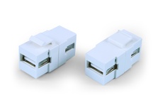 Вставка формата Keystone Jack с проходным адаптером USB 2.0 (Type A), ROHS, белый