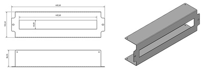 Hyperline BPB19-PS-3U-RAL7035 Панель с DIN-рейкой с регулируемой глубиной установки, 19", 3U, 22 места, цвет серый (RAL 7035)