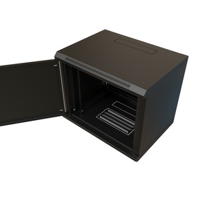 Шкаф настенный 19-дюймовый (19"), 12U, 650x600х450мм, металлическая передняя дверь с замком, две боковые панели, цвет черный (RAL 9004) (разобранный)