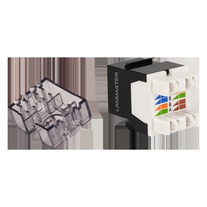 Модуль Keystone, RJ45, неэкранированный, кат.6A, со встроенной шторкой, 180 градусов, цвет: белый