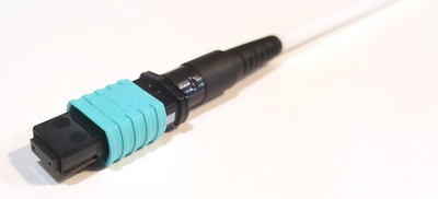 Разъём LazrSPEED® WideBand QWIK-FUSE MPO12 без штырьков для полевой установки на кабель диаметром до 3 мм, fusion splice, OM3, OM4, OM5, цвет: бирюзовый
