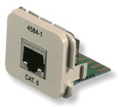 Адаптерная вставка AMP CO™ Plus Cat.5E 1xRJ45 Ethernet, цвет: миндальный (RAL 9013)