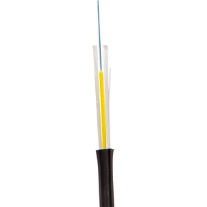 ВО кабель внешний FTTH Drop, плоский, FRP, PE, 4 волокна, SM G657, черный
