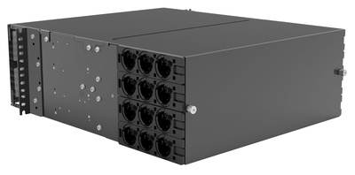 Выдвижная панель SYSTIMAX® EHD High Speed Migration. Высота: 4RU, Ёмкость: до 24 кассет EHD ULL, сплайс кассет или MPO планок, до 288 duplex LC или до 288 MPO, цвет: чёрный