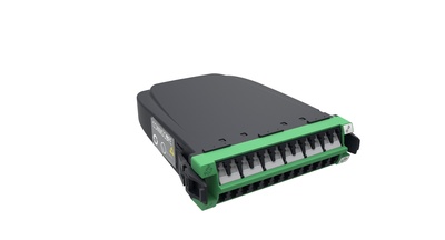 Модуль InstaPATCH 360 G2 OS2 TeraSPEED®, G.652.D and G.657.A1, 12xLC APC Duplex - 2xMPO12(m), шторки: да, цвет: зелёный