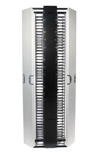 Комплект вертикального кабельного органайзера двустороннего с дверцами; высота мм: 2438; ширина мм: 152; цвет: серебряный