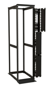 Hyperline CMF-OR-42U-150x106-C-RAL9005 Вертикальный кабельный органайзер 42U для стоек ORK2A, ORL1, ширина 150мм, объединение в ряды, высота пальцев 106мм с крышками, черный