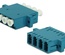 Hyperline FA-P11Z-QLC/QLC-N/WH-BL Оптический проходной соединитель LC-LC, SM, quadro, 4 волокна, корпус пластиковый, синий, белые колпачки