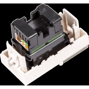 Вставка Mosaic 22.5x45, RJ-45 UTP, кат.6, со шторкой и увеличенным окном маркировки, цвет: белый