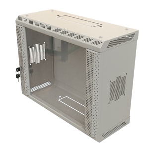 Hyperline TWS-0925-GP-RAL7035 Шкаф настенный 19-дюймовый (19"), 9U, 480х600х250, со стеклянной дверью, несъемные боковые панели, цвет серый (RAL 7035) (собранный)