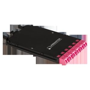 Компактная MPO кассета OM4, 12xLC, тип B, низкие потери, черная