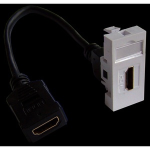 Вставка Mosaic 22.5x45 с адаптером HDMI с удлинителем, мама-мама, цвет: белый