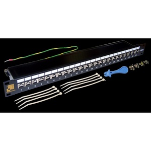 Патч-панель 19", 24 порта RJ45, экранированная, кат.6, 1U