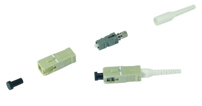 Соединитель LazrSPEED®, OptiSPEED® Behind The Wall Pre-Radiused SC Connector MM для волокна 0.9 mm, цвет: бежевый