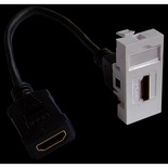 Вставка Mosaic 22.5x45 с адаптером HDMI с удлинителем, мама-мама, цвет: белый