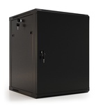 Hyperline TWB-0966-SR-RAL9004 Шкаф настенный 19-дюймовый (19"), 9U, 500x600х600мм, металлическая передняя дверь с замком, две боковые панели, цвет черный (RAL 9004) (разобранный)