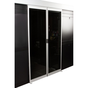Автоматические раздвижные двери коридора 1200мм для шкафов LANMASTER DCS 42U, стекло, key-card замок