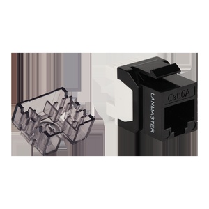 Модуль Keystone, RJ45, неэкранированный, кат.6A, без шторки, 180 градусов, черный