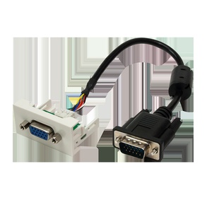 Вставка Mosaic 22.5x45 с адаптером VGA D-SUB (HDB-15) мама, со шнуром 3 м папа, цвет: белый