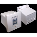 Модуль USB-зарядки, 2 порта, со шторкой, 2.4A/5V, 45x45, цвет: белый