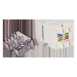 Модуль Keystone, RJ45, неэкранированный, кат.6, со встроенной шторкой, 180 градусов, черный