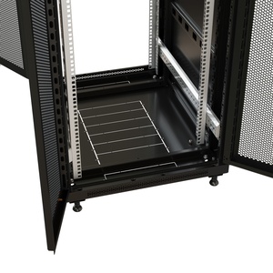 Шкаф напольный 19-дюймовый, 32U, 1610x600х1000 мм (ВхШхГ), передняя и задняя распашные перфорированные двери (75%), цвет черный (RAL 9004) (разобранный)