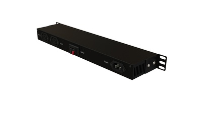 Hyperline TMPY2-230V-RAL9004 Микропроцессорная контрольная панель,1U, для всех шкафов 19'', подключение до двух устройств, датчик температуры, кабель питания 1.8 м, цвет черный (RAL 9004)