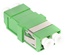 Низкопрофильный адаптер LC APC Duplex TeraSPEED®, втулка: керамика, фланцы: нет, крепёж: скоба, цвет: зелёный