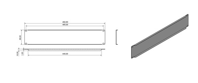 Hyperline BPV-2-RAL9005 Фальш-панель на 2U, цвет черный (RAL 9005)