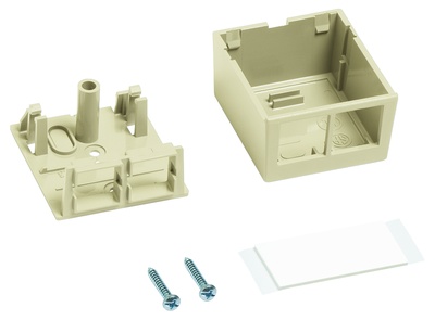Настенная розеточная коробка M102 под гнездо М-серии, кол-во портов: 2, цвет: ivory