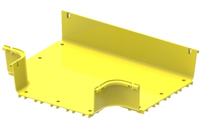 T-отвод вставка FiberGuide® 102х305, для лотка типоразмера 100х300, цвет жёлтый