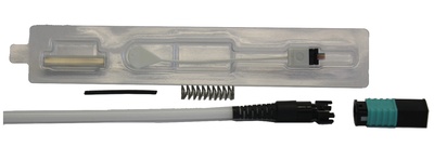 Разъём LazrSPEED® QWIK MPO без штырьков для полевой установки на кабель диаметром до 3 мм, цвет: бирюзовый